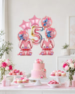Stitch & Angel Pink Number Balloon Set