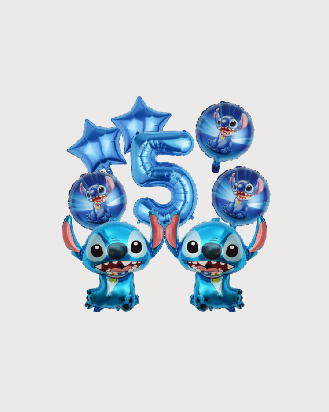 Stitch Blue Birthday Number Balloon Set