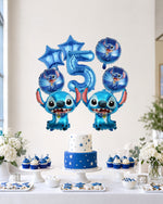 Stitch Blue Birthday Number Balloon Set