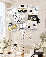 Congrats Grad White Balloon Bouquet
