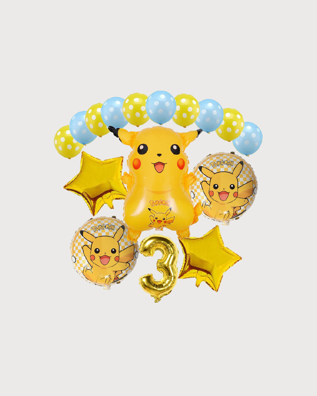 Pikachu Birthday Number Balloon Set