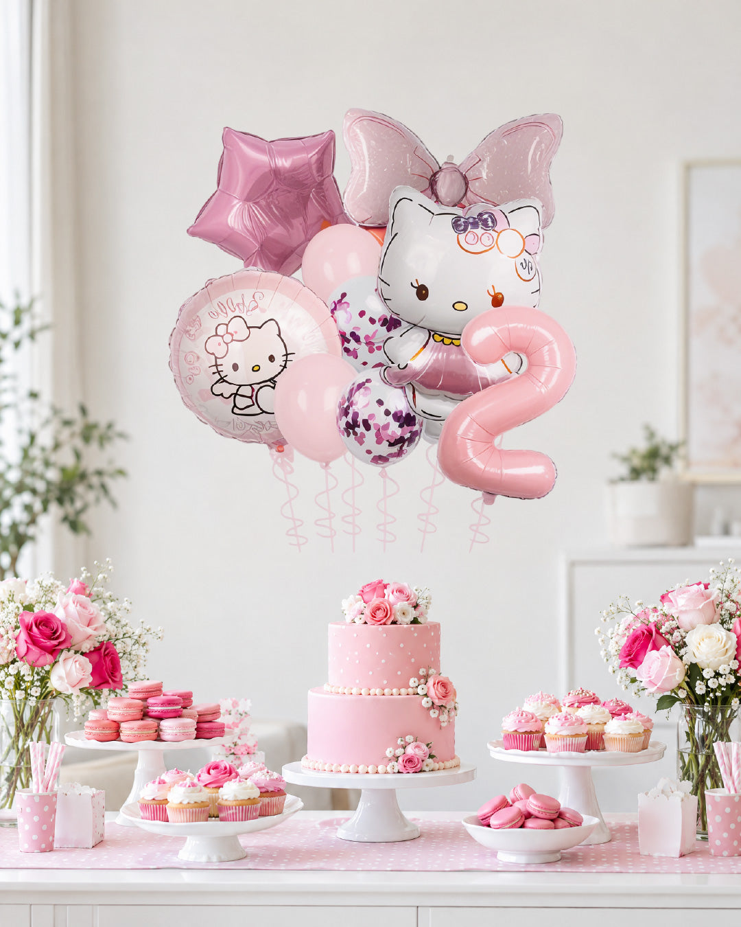 Hello Kitty Pink Number Balloon Set