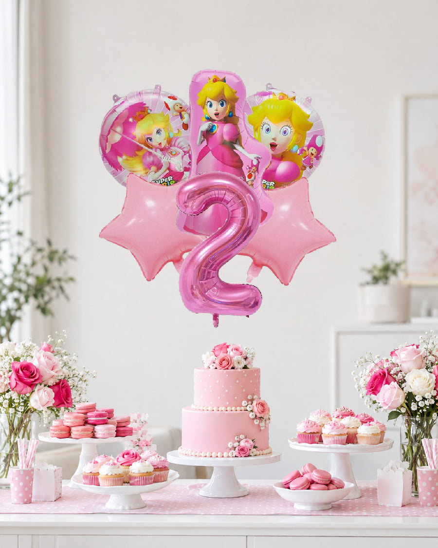 Princess Peach Number Balloon Set