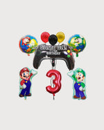 Super Mario Game On Number Balloon Set