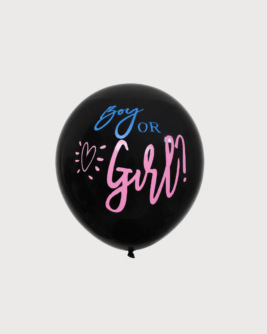 Boy or Girl Black Gender Reveal Balloon