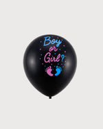 Boy or Girl Baby Feet Black Balloon