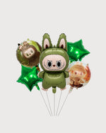 Labubu Green Star Balloon Bouquet