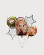Labubu Silver Star Balloon Bouquet