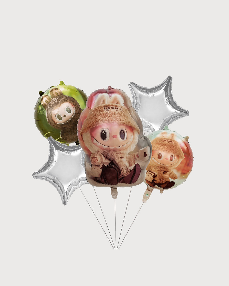 Labubu Silver Star Balloon Bouquet