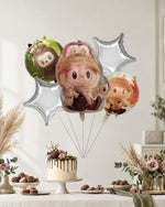 Labubu Silver Star Balloon Bouquet