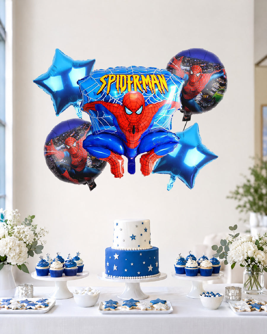 Spider-Man Blue Foil Balloon Bouquet