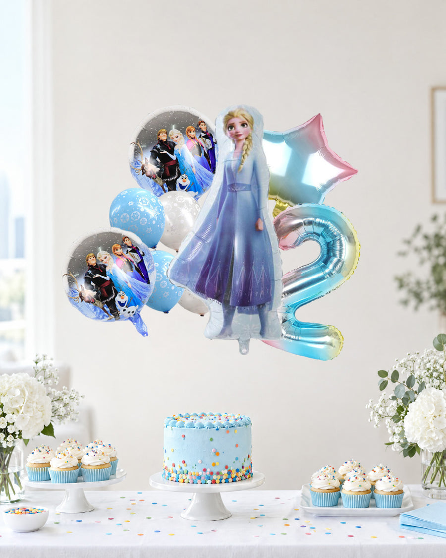 Frozen Elsa Rainbow Number Balloon Set