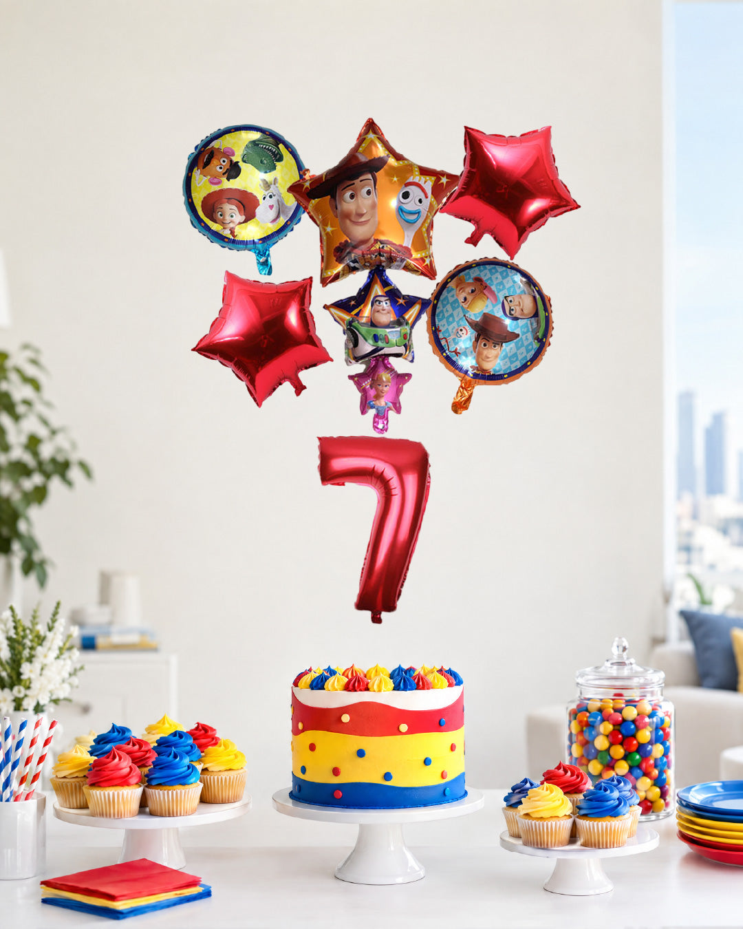 Toy Story Woody Red Number Balloon Set