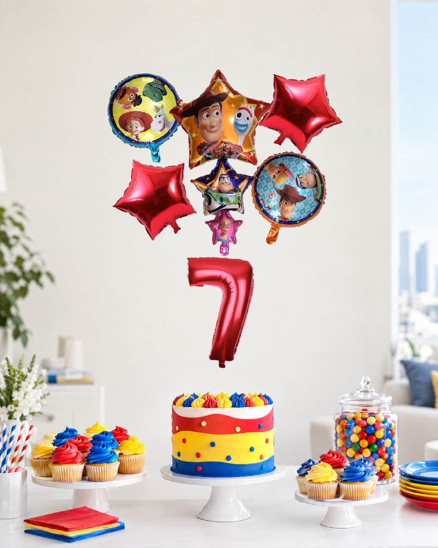 Toy Story Woody Red Number Balloon Set