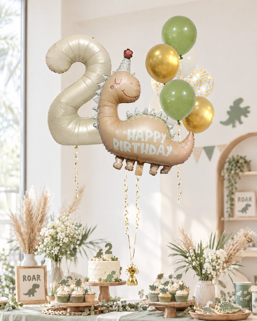 Dinosaur Birthday Number Balloon Set