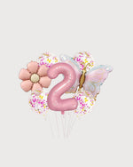 Butterfly Flower Pink Number Balloon Set