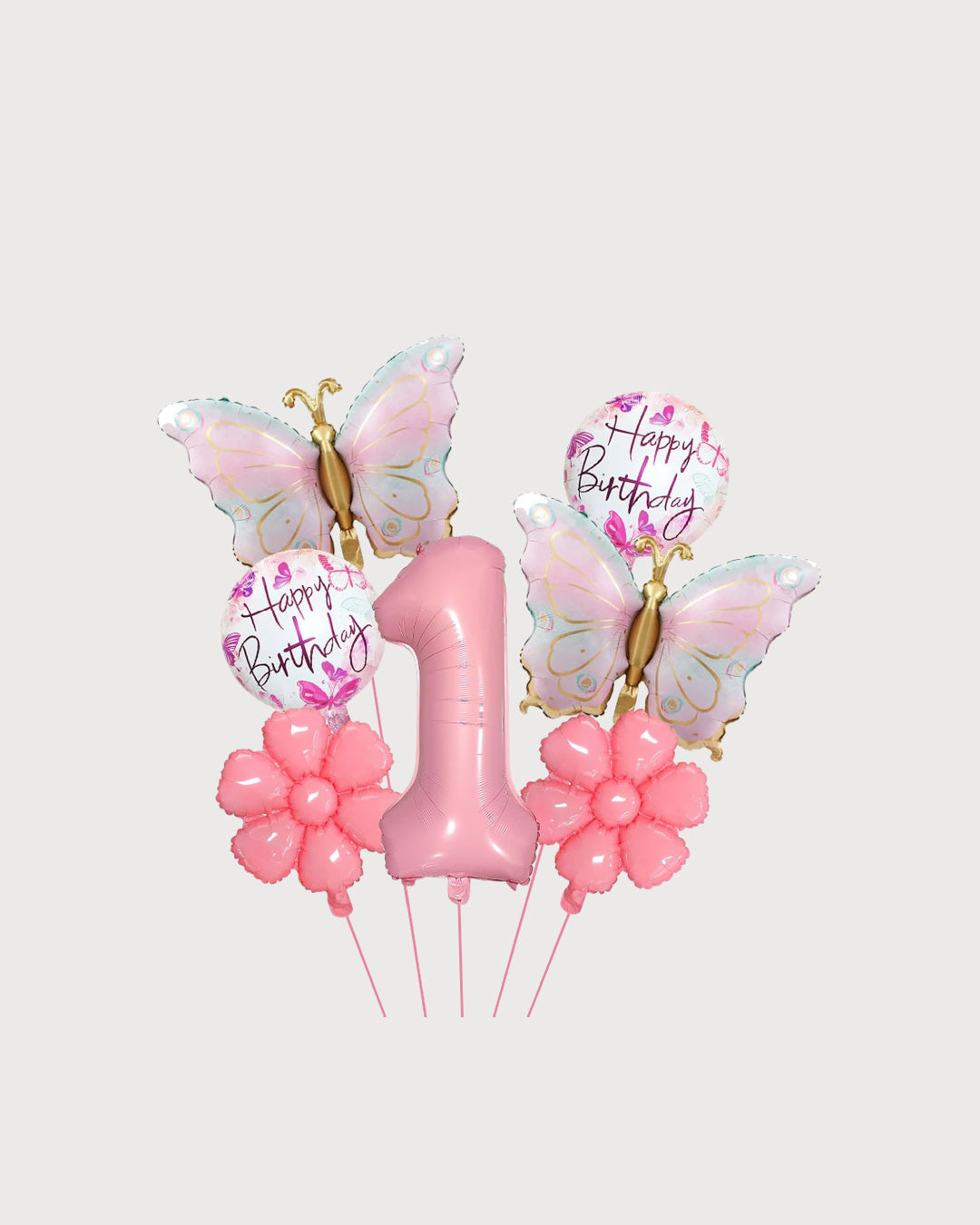 Butterfly Birthday Number Balloon Set