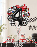 Race Car Birthday Number Balloon Set
