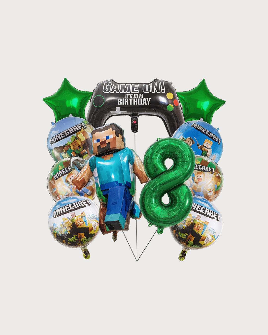 Minecraft Game On Number Balloon Set
