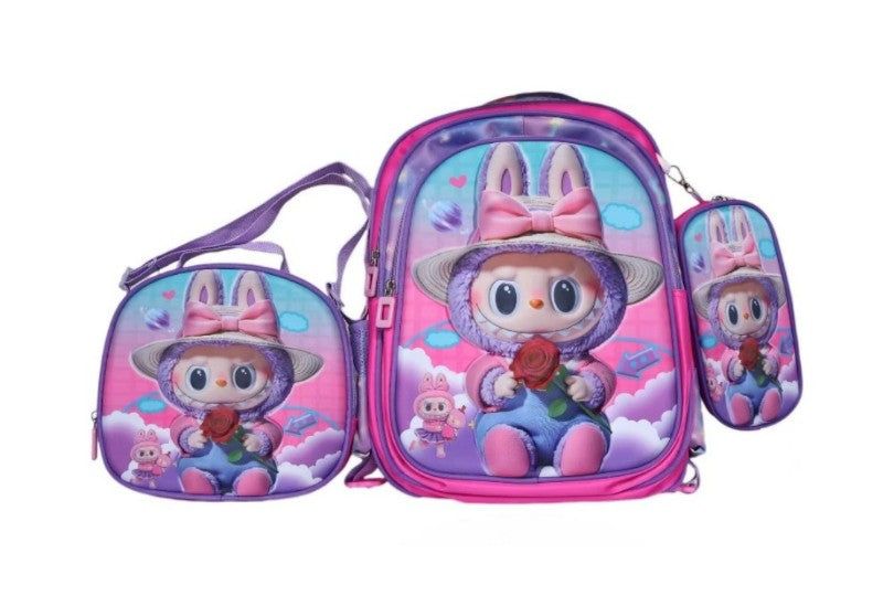 Labubu Student Backpack With Pull Rod