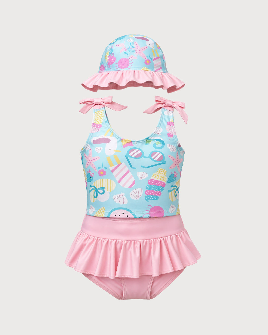Kid’s Girls 3-Piece Swimsuit Set, Swimwear, Swimming Clothes