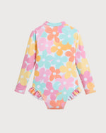 Kid’s Girls Long-Sleeve Floral Swimsuit, Swimwear, Swimming Clothes