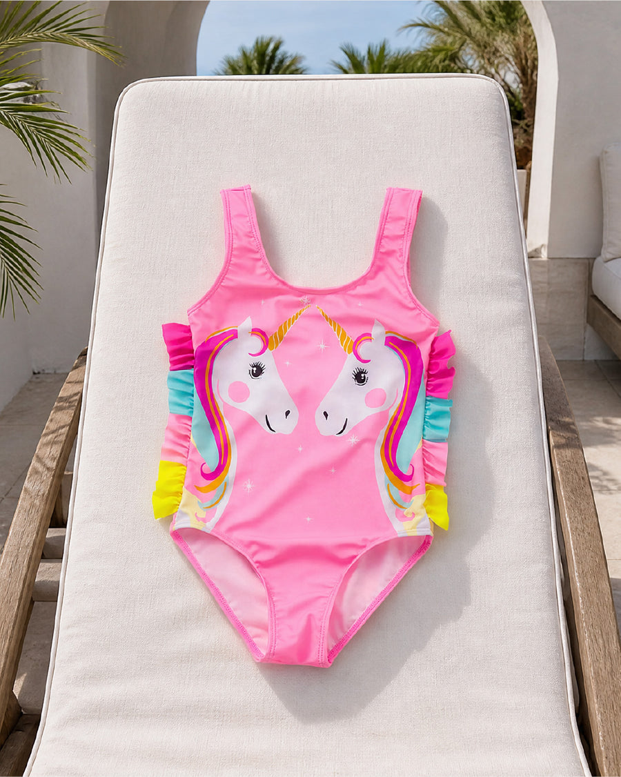 Kid’s Girls Unicorn One-Piece Swimsuit, Swimwear, Swimming Clothes