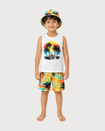 Kid’s Boys 3-Piece Summer Outfit Set with Bucket Hat
