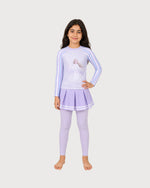 Kid’s Girls 2-Piece Long-Sleeve Skirted Swimsuit Set, Swimwear, Swimming Clothes