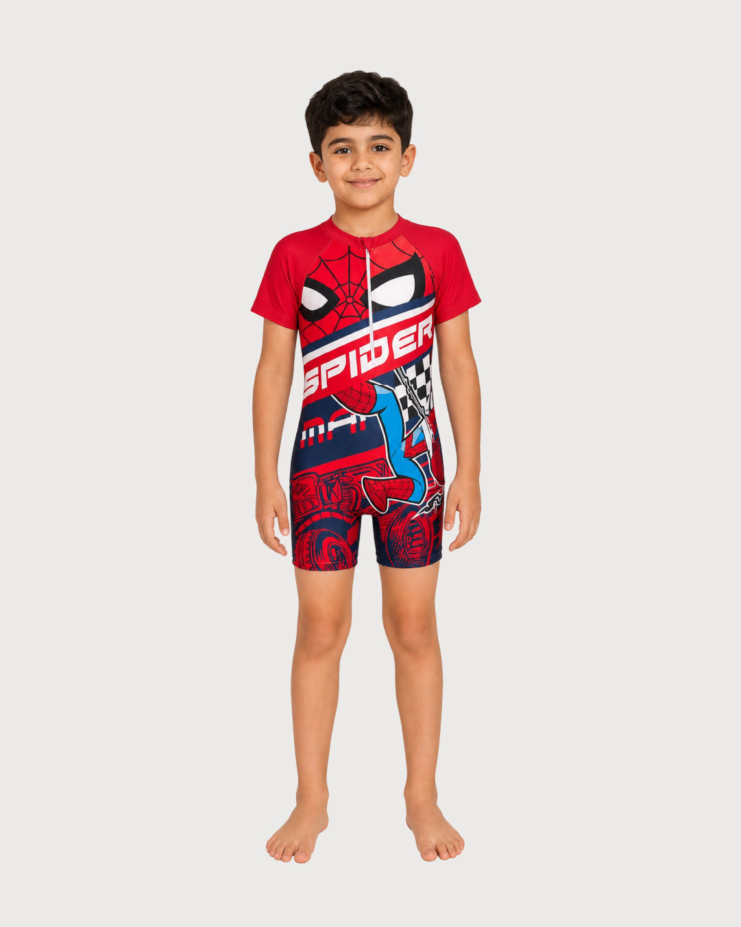 Kid’s Boys Short-Sleeve One-Piece Swimsuit, Swimwear, Swimming Clothes