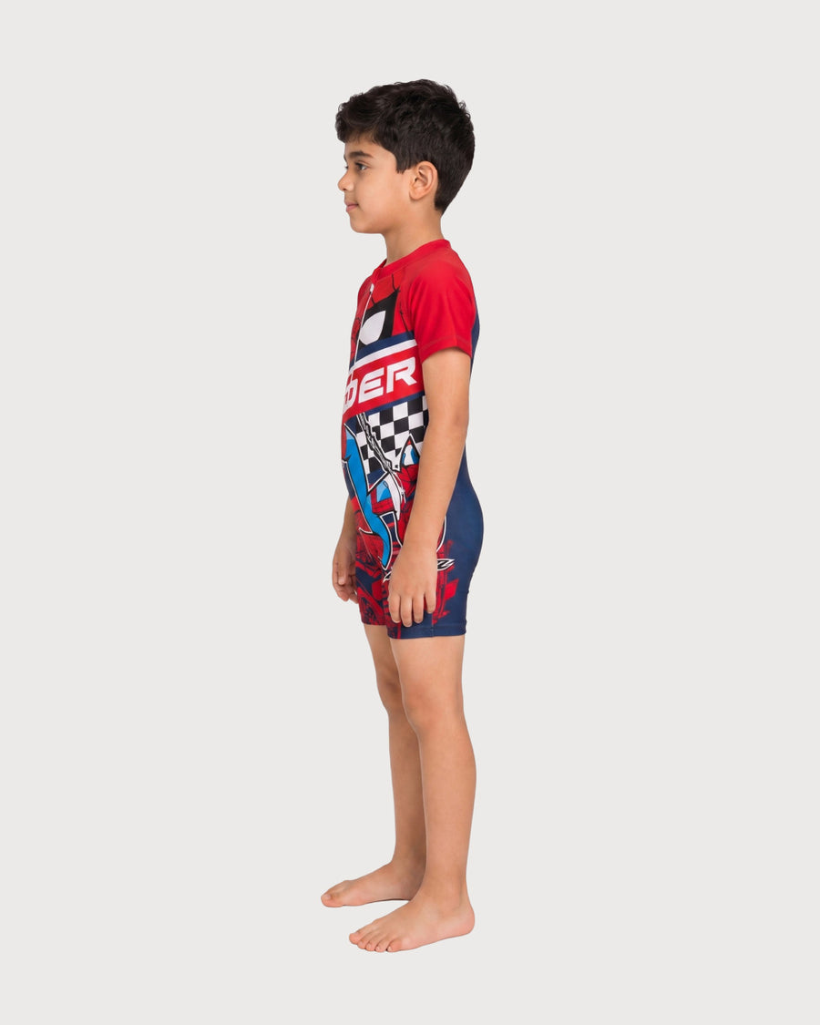 Kid’s Boys Short-Sleeve One-Piece Swimsuit, Swimwear, Swimming Clothes