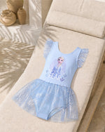 Kid’s Girls Frozen Skirted One-Piece Swimsuit, Swimwear, Swimming Clothes
