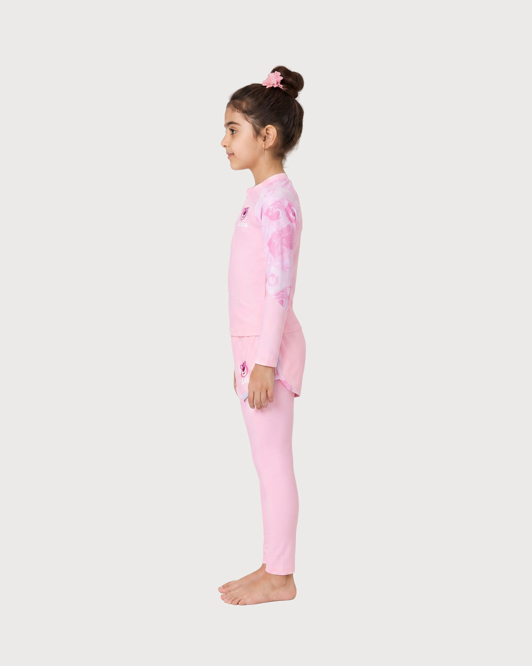 Kid’s Girls 3-Piece Lotso Long-Sleeve Swimsuit Set, Swimwear, Swimming Clothes