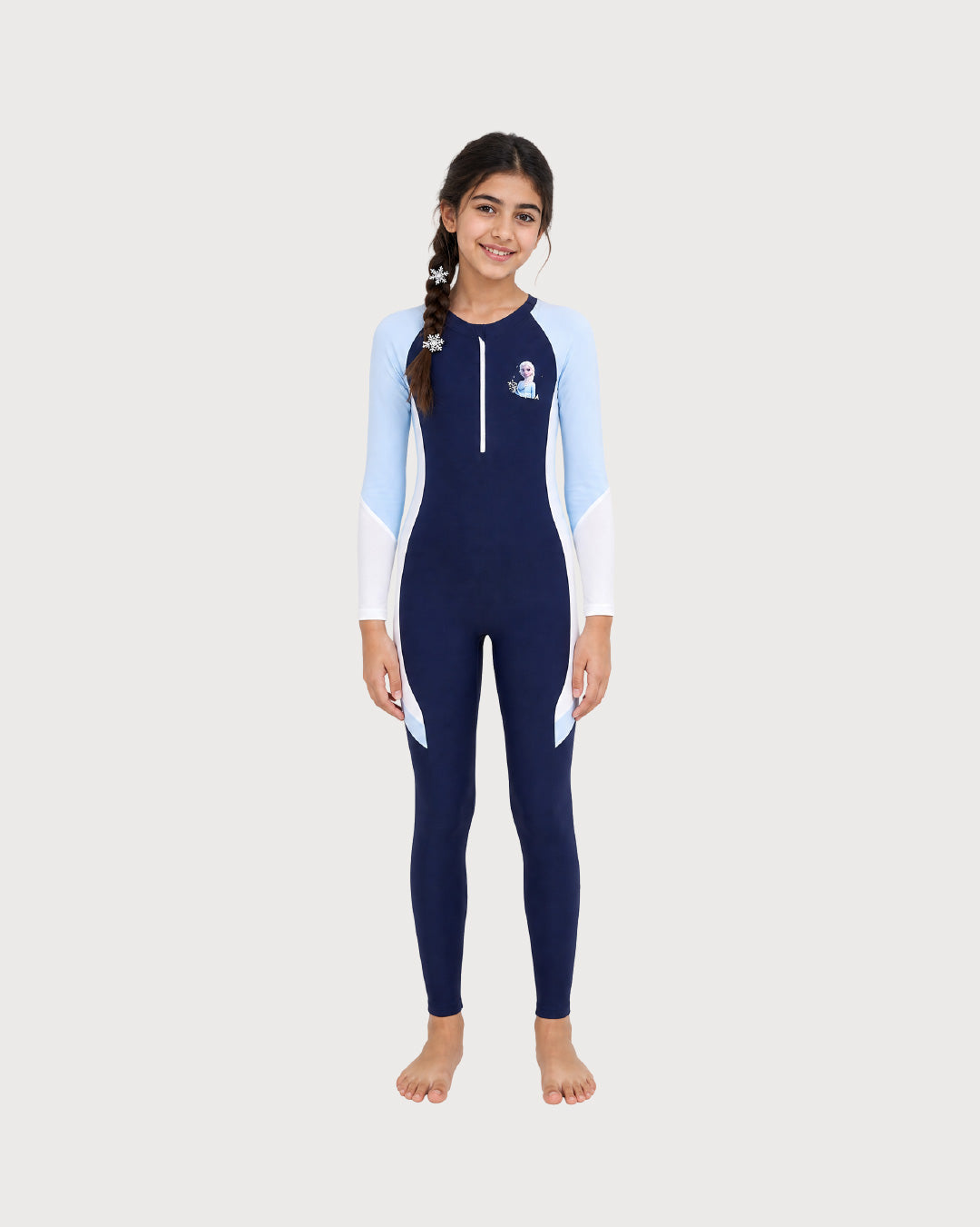 Kid’s Girls Full-Length Long-Sleeve Swimsuit, Swimwear, Swimming Clothes
