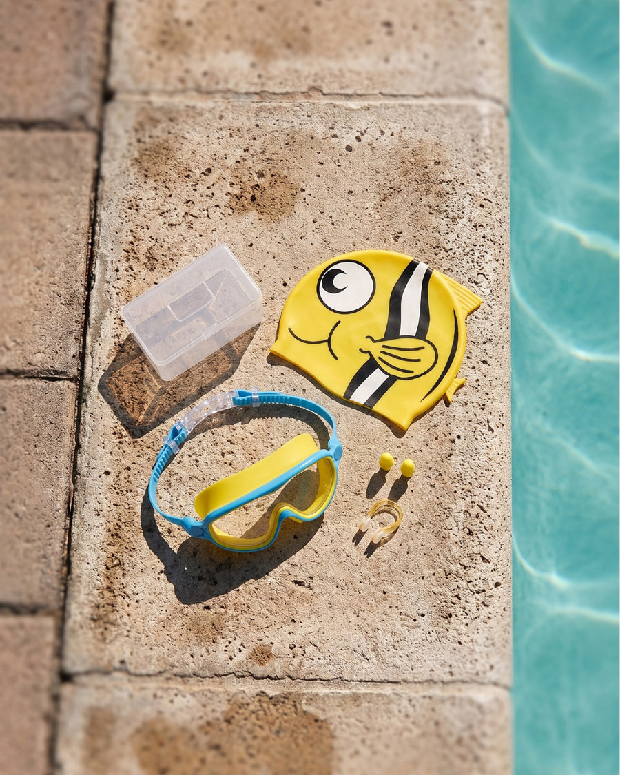 Kids’ 5-Piece Swimming Goggles and Swim Cap Set