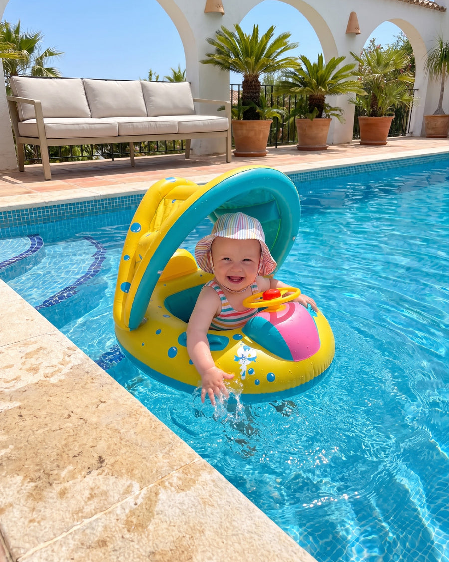 Baby Inflatable Car Swim Float with Canopy