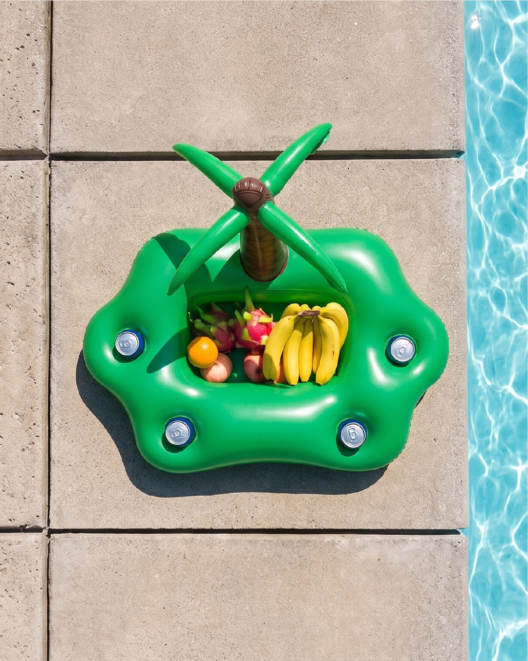 Inflatable Pool Drink Holder Tray with Palm Tree