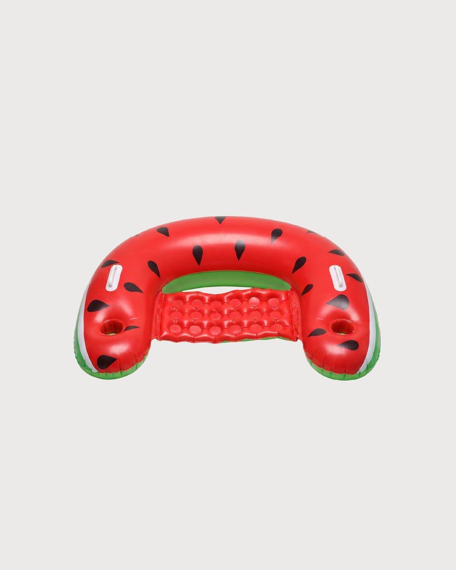 Inflatable Watermelon Pool Lounger with Cup Holders