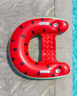Inflatable Watermelon Pool Lounger with Cup Holders