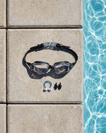 Swimming Goggles Set with Nose Clip, Ear Plugs and Storage Case