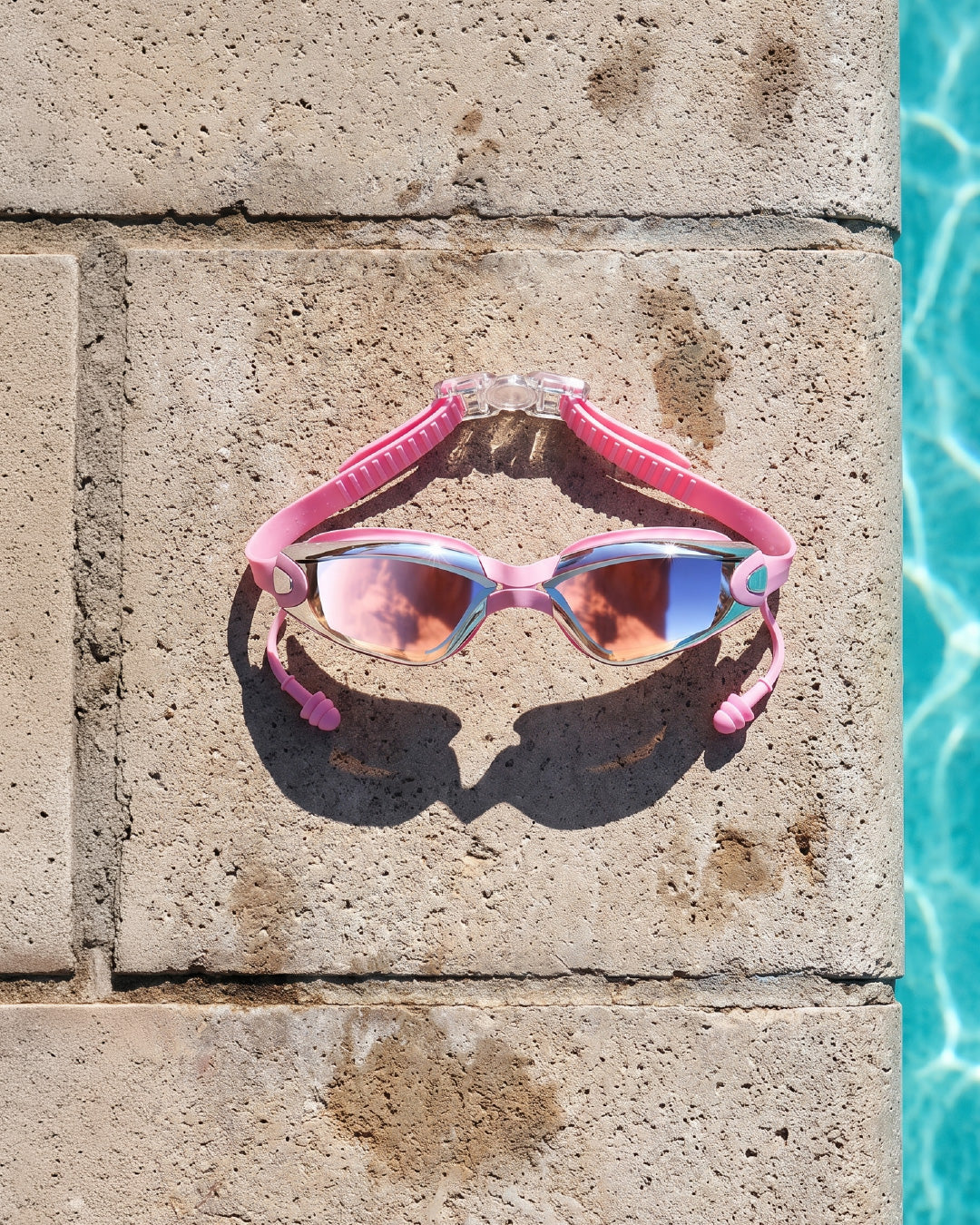 Swimming Goggles Set with Nose Clip and Ear Plugs