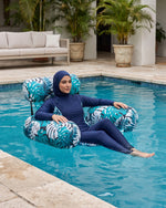 Inflatable Pool Float with Foldable Backrest