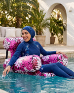 Inflatable Pool Float with Foldable Backrest