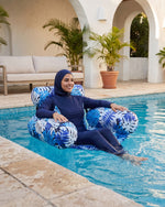 Inflatable Pool Float with Foldable Backrest