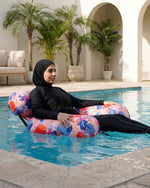 Inflatable Pool Float with Foldable Backrest