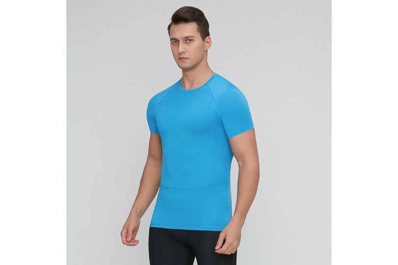 Men Sports T-Shirt, Short Sleeve Training Shirt, Athletic Top