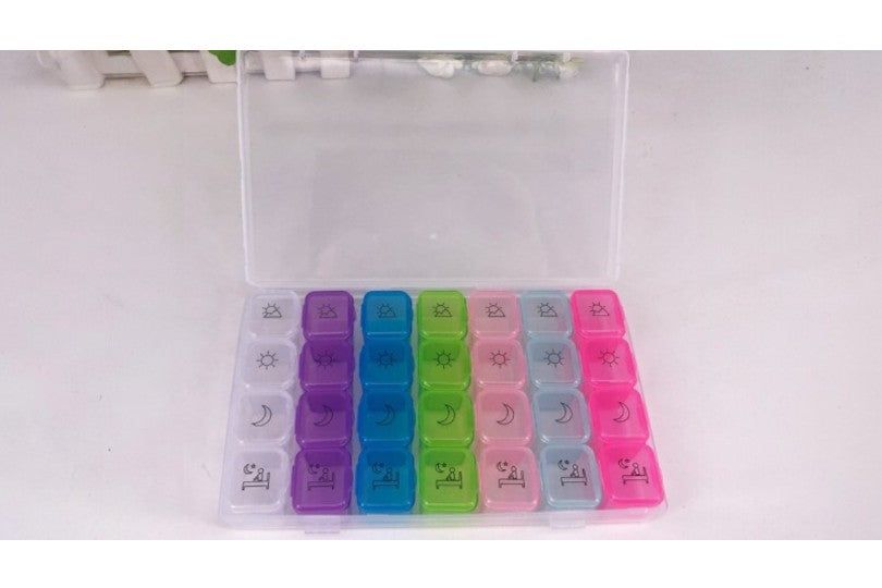 Portable Multi-Grid Medicine Storage Box