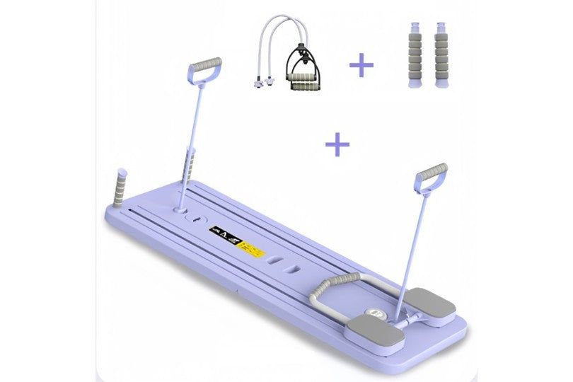 Multi-Function Home Fitness Board With Resistance Bands, 3Pcs Set - Purple