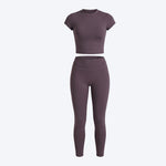 Short Sleeve Crop Top & High-Waist Leggings Set