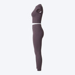 Short Sleeve Crop Top & High-Waist Leggings Set